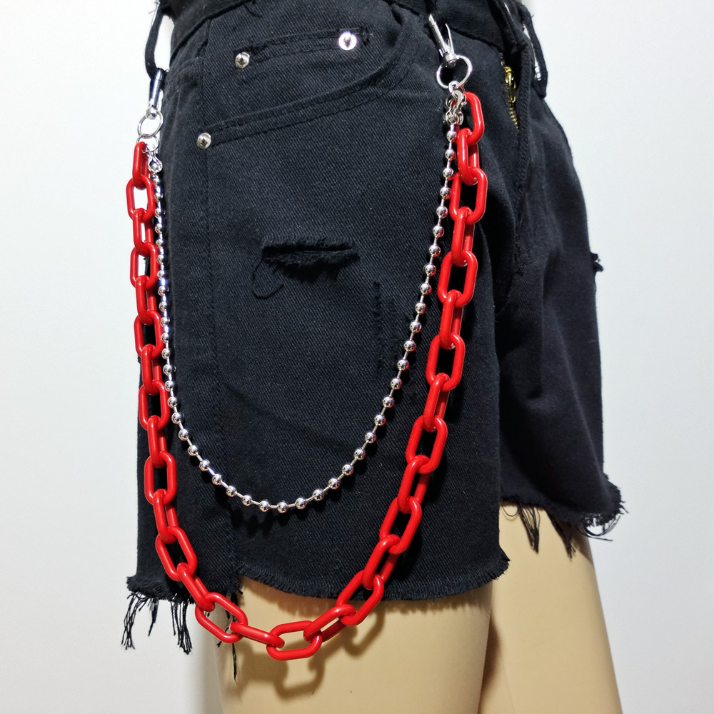 Chaîne de taille punk argentée pour femme, chaîne de pantalon pour jeans, chaîne de ceinture cool en métal style rock, bijoux hip-hop d'été