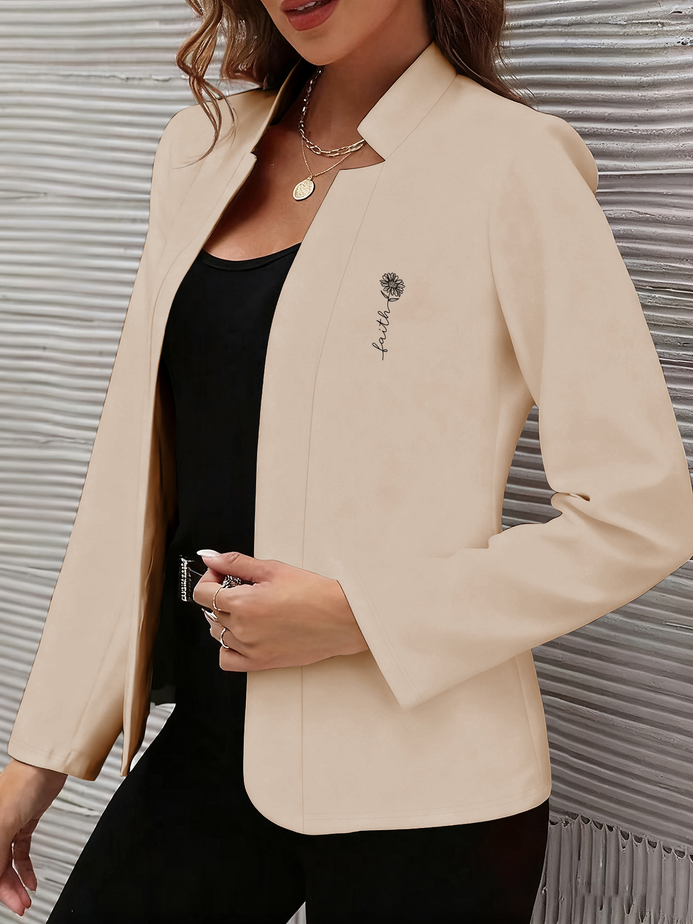 Vestes décontractées de style européen et américain pour le printemps et l'automne, cardigans tendance incontournables pour femmes, blazers à la mode pour femmes, cardigans ajustés pour femmes, style à manches longues,