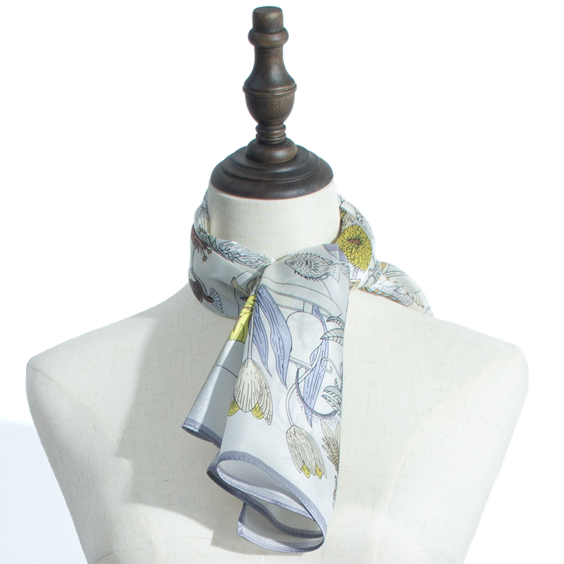 Foulard carré en soie imprimé de luxe pour femme, hijab, bandeaux pour cheveux, écharpe, châle en satin, ruban, bandeau, foulards bandana tendance