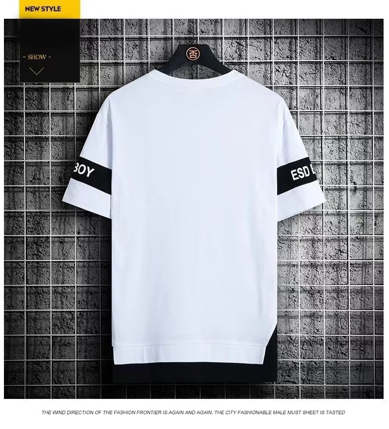 T-shirt à Manches Courtes et Col Rond pour Homme, Vêtement de Marque à la Mode, Coupe Cintrée, Tendance, décennie age des Couleurs, Été