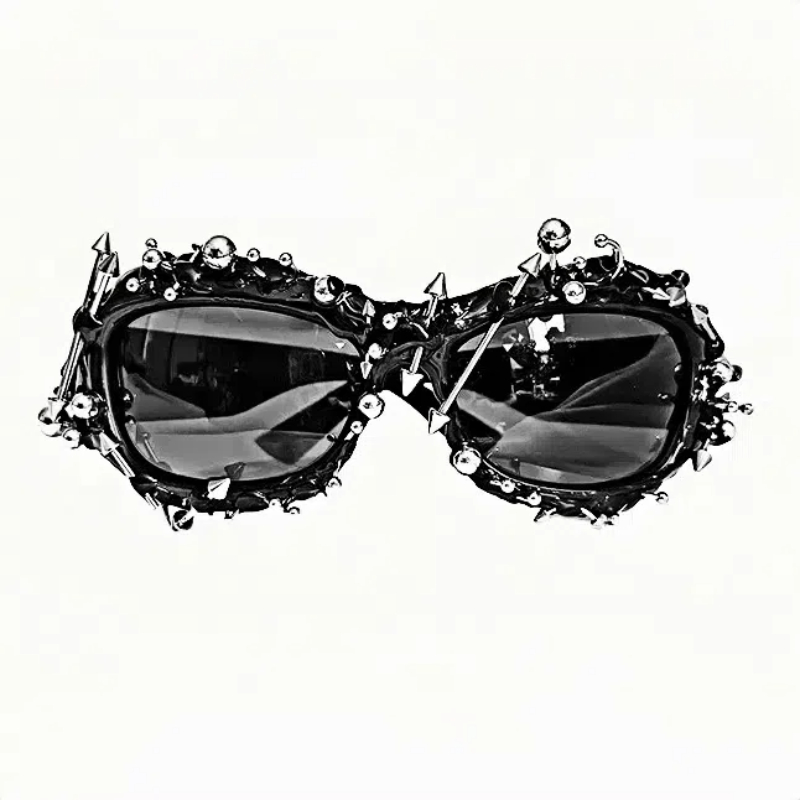 Nouvelles lunettes de soleil personnalisées pour femmes et hommes Punk Rivet cadre lunettes Cool Hiphop danse fête unisexe mode nuances UV400