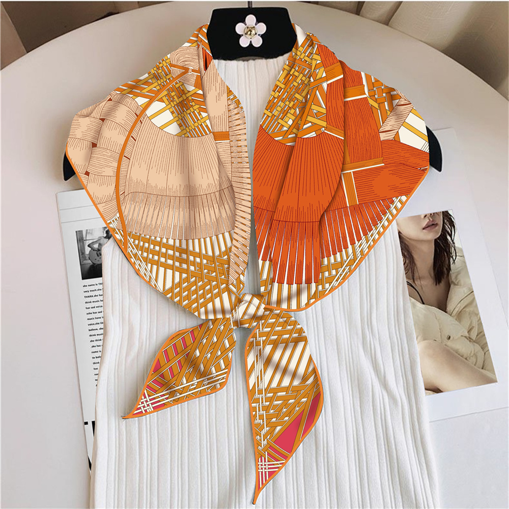 Écharpe Triangle de Marque pour Femme, Foulards en Soie Sergée, Bandanas de Luxe, Bandeaux, Hijabs, Foulards, Écharpes de Cou, Châles, Design Tendance