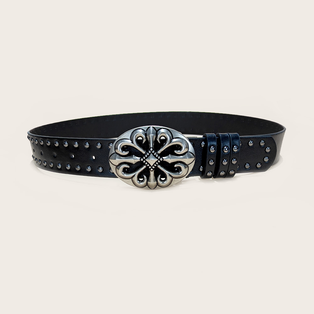Ceinture en jean unisexe femme Punk 3.8cm de large ceintures pour femmes grande taille luxe concepteur croix hommes ceinture gothique Rivet ceinture mâle