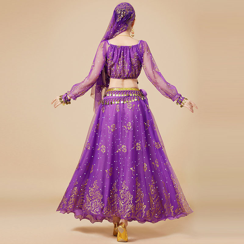 JasmineWomen – ensemble de costumes de danse du ventre de princesse arabe pour adultes, danse indienne Bollywood, Cosplay d'halloween, tenue fantaisie de jasmin