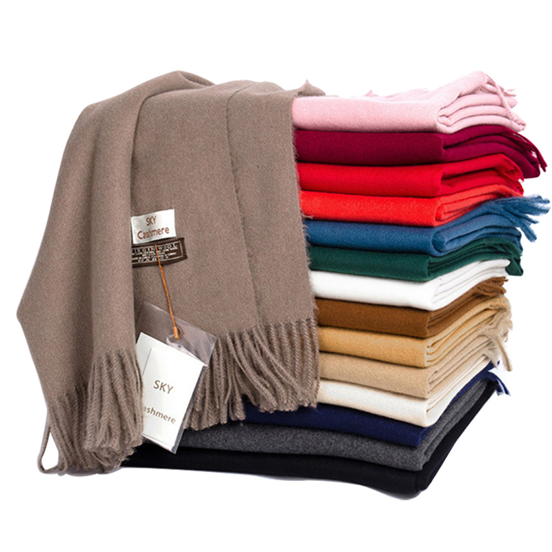 Femmes hiver doux chaud cachemire écharpe marque de luxe laine foulards kaki Pashmina châles noir hommes Poncho cachemire écharpes