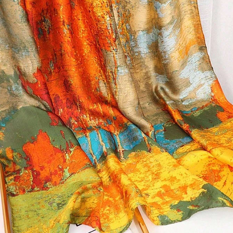 Mode 180x90 cm Satin foulard en soie femmes de luxe grand châle enveloppement musulman Hijab bandeau plage étoles femme Bandana Foulard Turban