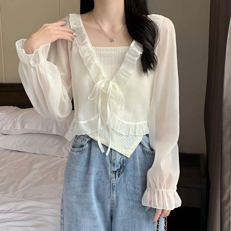 2025 femmes mince décontracté dentelle arc été Protection solaire vêtements femme Cardigan chemise vêtements hauts Blouse pour femme