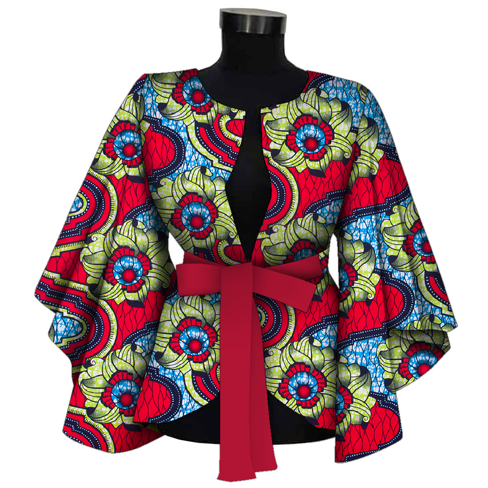 Chemise africaine avec doublure pour femmes, vêtements Dashiki Ankara, manteau Batik avertir, veste d'impression, 100% coton BRW Wy9871, mode