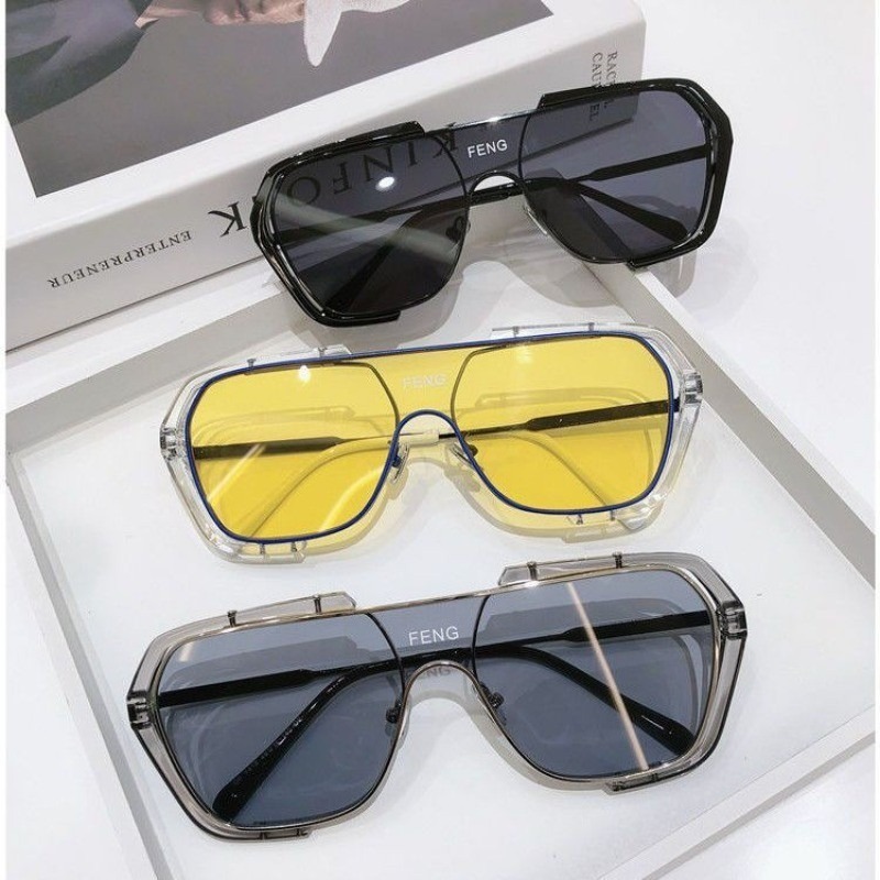 Lunettes de soleil carrées à grande monture pour femmes