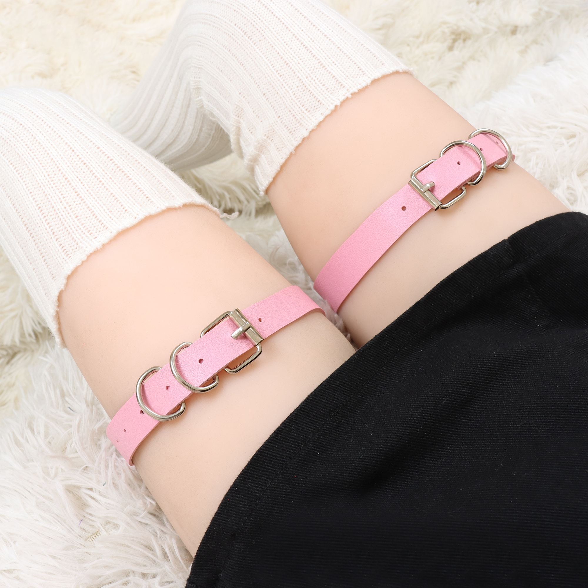Bretelles en cuir PU pour femmes, lingerie sexy, jarretières, cosplay, accessoires de fête, anneaux de jambe, sangles de jambe, mode