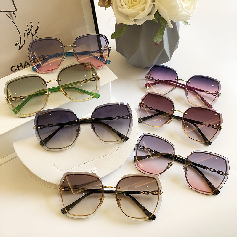 Lunettes De soleil carrées sans bords pour femmes, lunettes De soleil De styliste De marque, nuances Vintage, roses, Gafas De Sol