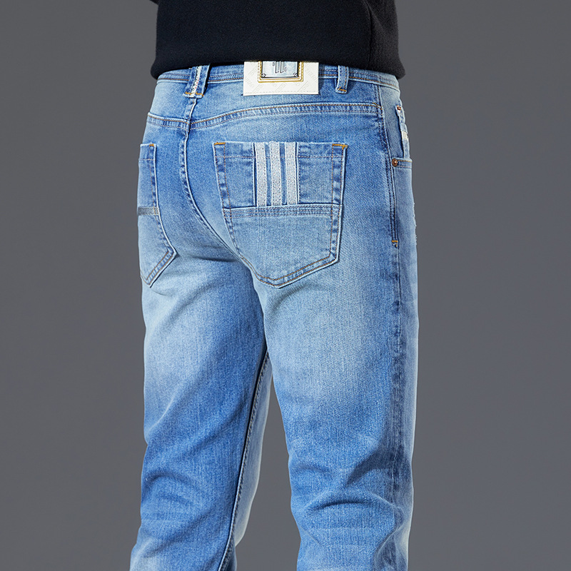 Jean droit extensible rétro pour hommes, pantalon en Denim Baggy délavé, pleine longueur, pantalon de marque classique