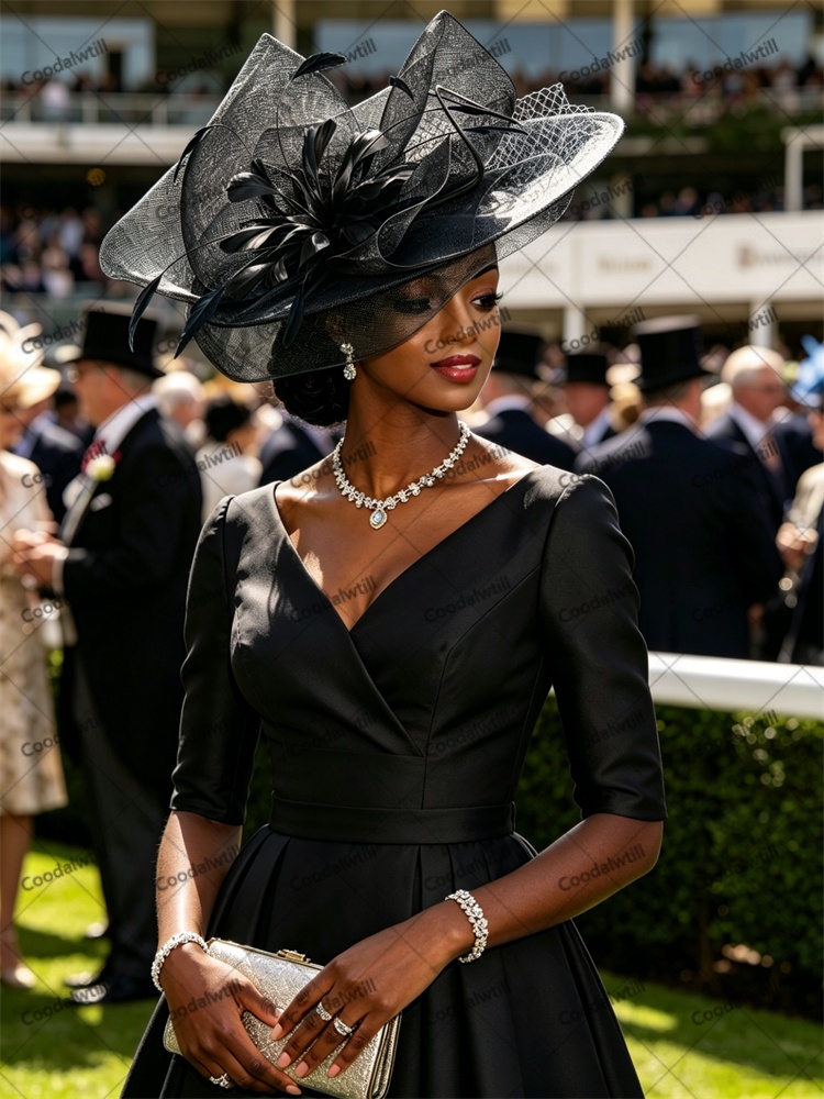 Grand fascinateur vert en maille pour femmes, chapeau de mariage, chapeau de cérémonie, chapeau Royal Ascot, coiffe de mariée Kentucky