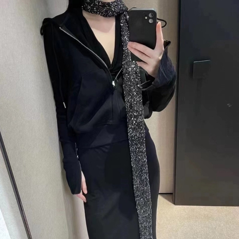 Écharpe longue à populaire pour écharpe fine tricotée, Harajuku, vêtements cou