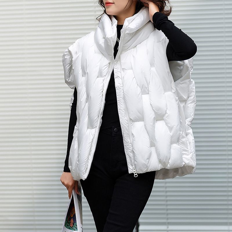 Femmes hiver vers le bas coton gilet veste 2025 sans manches col montant dames gilet manteau mode décontracté dame vêtements d'extérieur