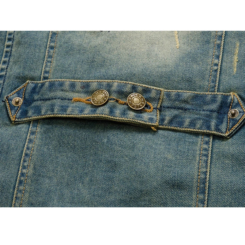 Hommes Denim gilet marque jean hommes Cowboy Vintage décontracté sans manches veste trous personnalisé Cardigan hommes pardessus vêtements
