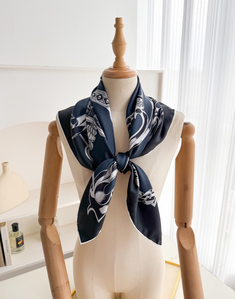 Foulards en Soie de Luxe de 90 cm pour Designers, Châles en Twill avec Bords Roulés à la Main, Bandanas, Accessoires de Cou pour Femmes, Décorations pour Cheveux et Sacs