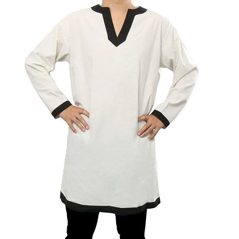Costume Viking de Larp Médiéval pour Homme, Tunique Longue, Chemise, oral alier Kokor, Y-Tabard, Robe Cosplay, Tenue d'Halloween pour Adulte