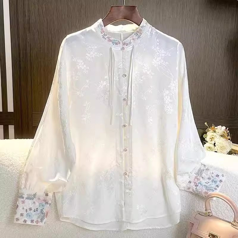 Costume Tang de Style ethnique pour femmes, chemisier Vintage Harajuku brodé, hauts chinois élégants, amples, nouvelle chemise féminine Hanfu, printemps automne