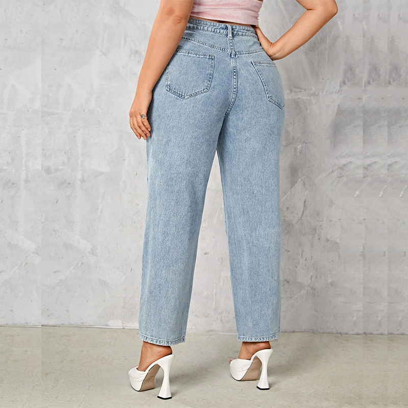 Jean bleu foncé grande taille pour femme, 175cm de haut, extensible et lavage adt, droit, 6XL, 100kg, pantalon en denim fin pour femme, courbe, automne