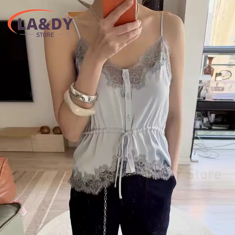 Nouvelle Collection Été 2026 – Caraco Femme Tendance en Satin et Dentelle, Patchwork, Sexy, Couleur Unie, Idéal Soirée