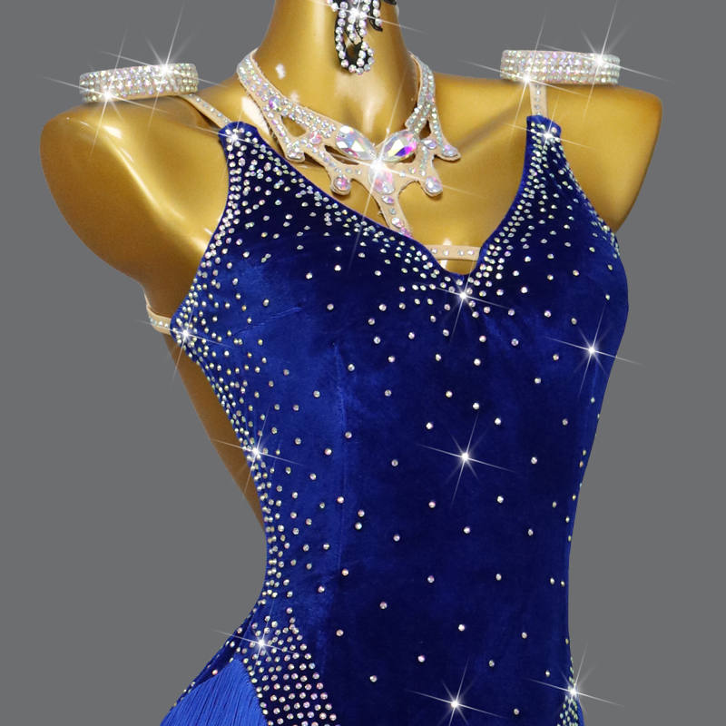 Robes de danse latine en velours pour femmes, tenues de performance, jupes courtes sexy à franges, pour la danse de salon, bal de promo, soirée et entraînement