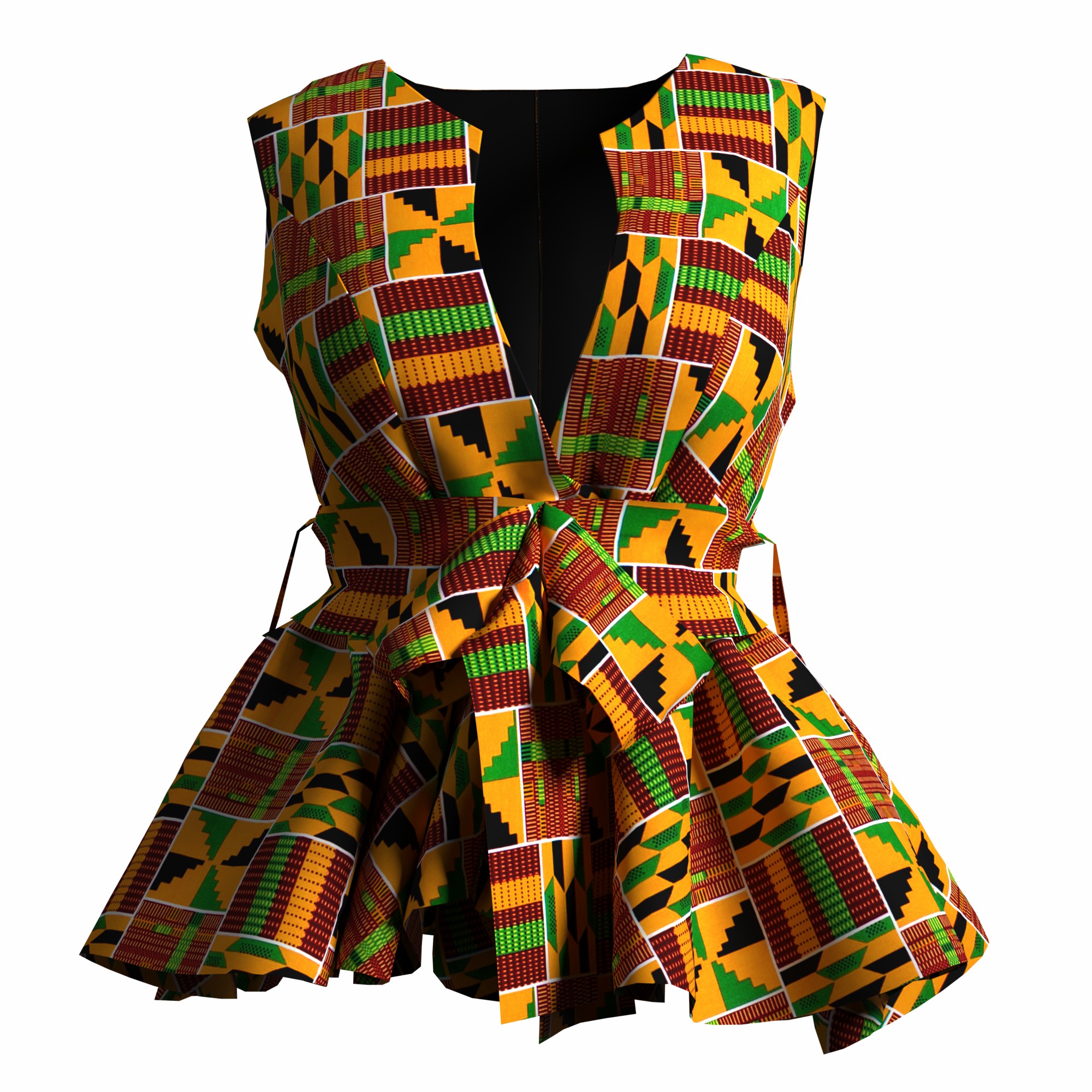 Chemise imprimée africaine pour femmes Dashiki Ankara manteau traditionnel Batik cire impression veste avec ceinture coton BRW WY11069
