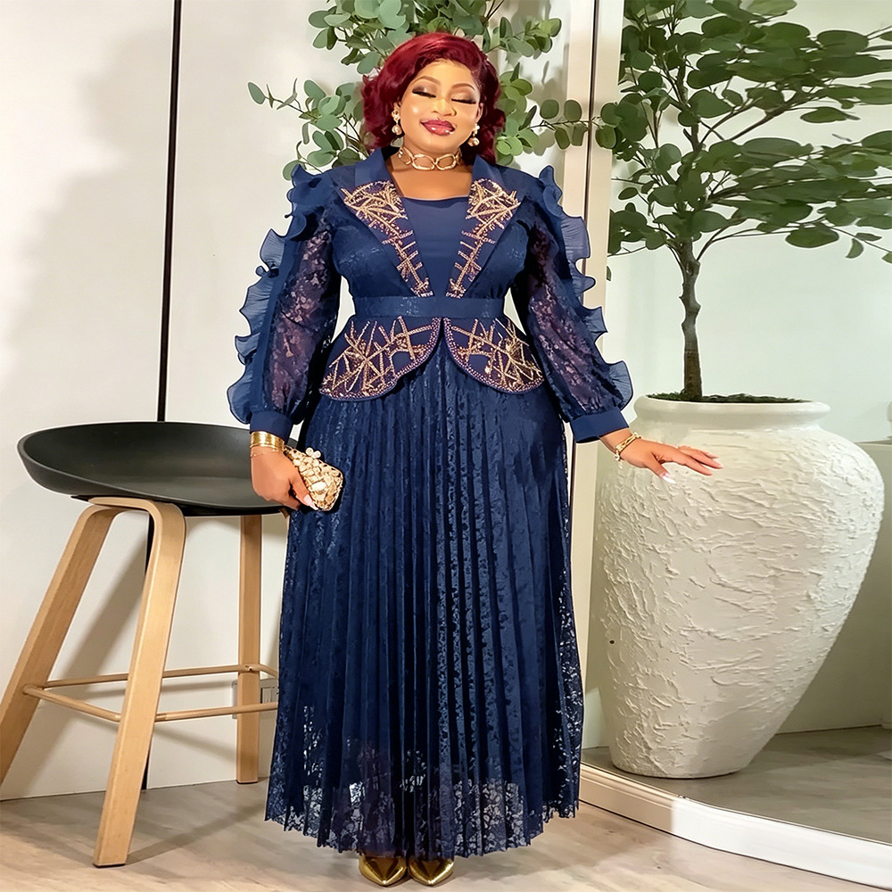 Robes Africaines pour Femmes Grandes Tailles, Robe Longue de Soirée en Dentelle pour Mariage, Dashiki Ankara Turquie, Robe de Soirée Élégante pour Femmes 2026