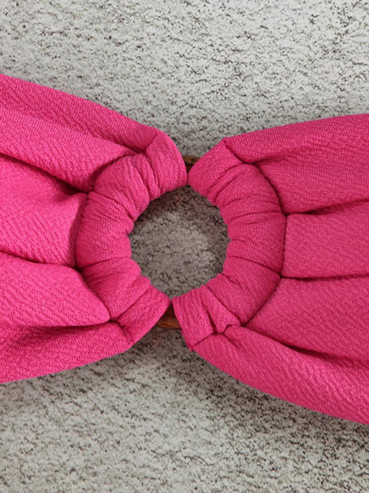Ensemble de bikini de couleur unie, maillot de bain deux pièces rembourré sexy pour les amateurs de plage