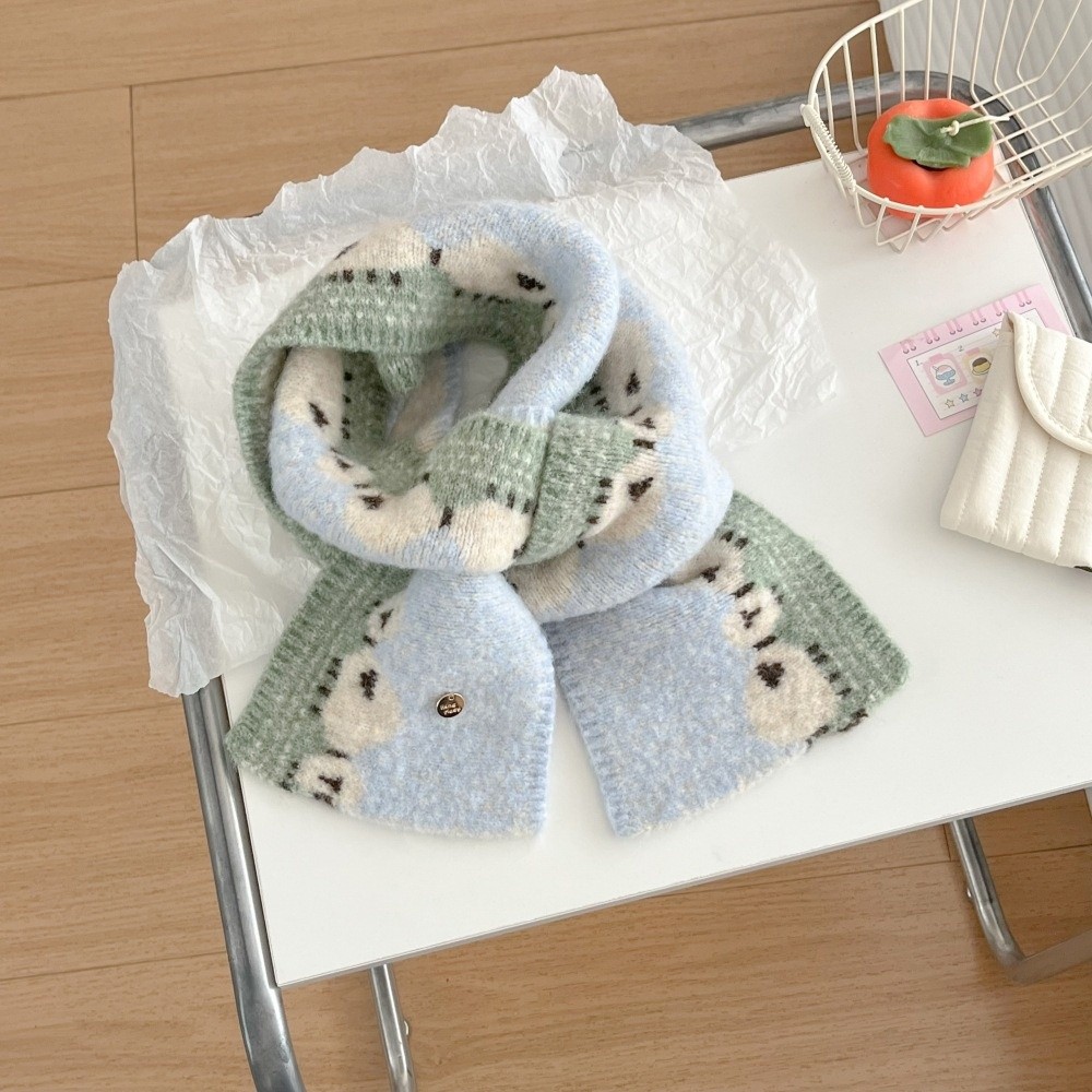 Écharpe tricotée à imprimé mouton mignon et tendance, coupe-vent, anti-froid, châle chaud, cache-cou doux pour femme