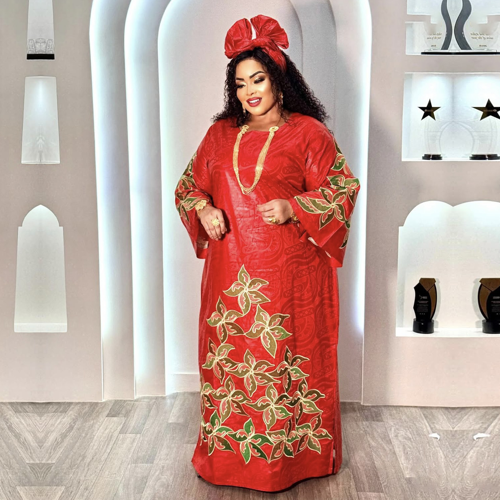 Tenue africaine pour femmes Abaya broderie grande taille robe d'église de fête élégante