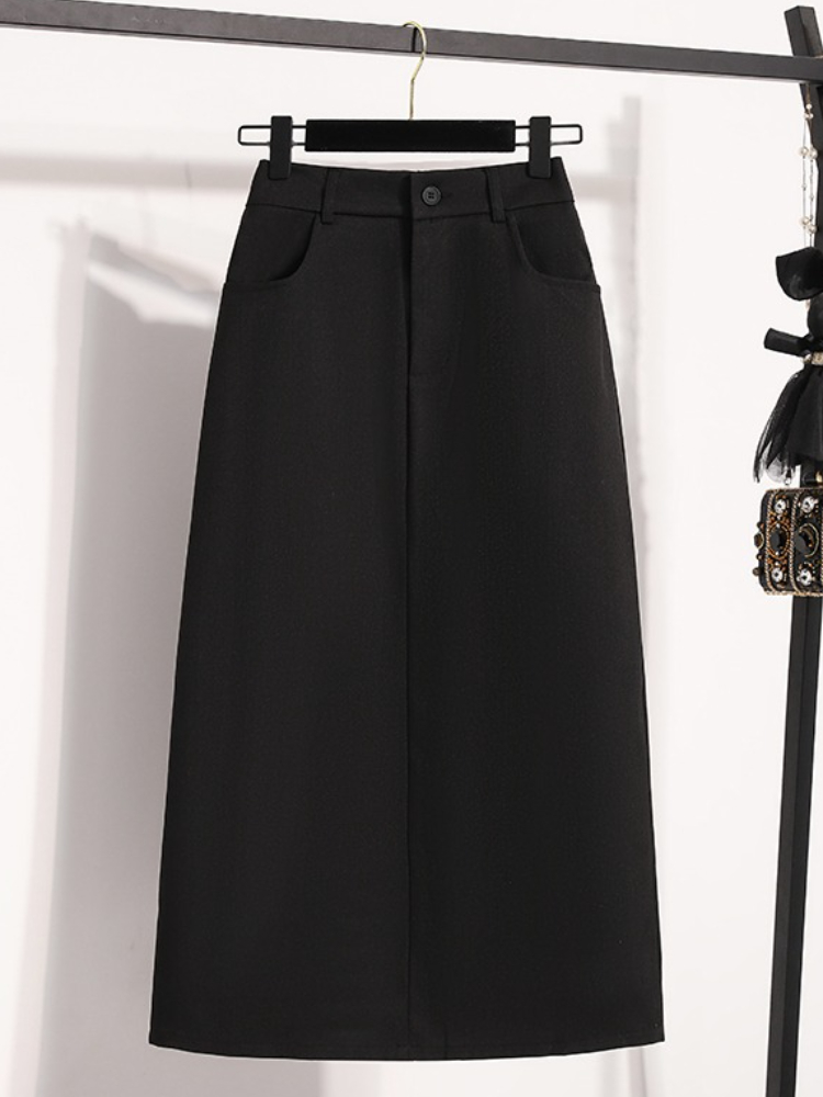 Costume demi-corps jupe femme grande taille automne nouvelle mode élégante trajet longueur moyenne paquet hanche jupes ample a-ligne jupe