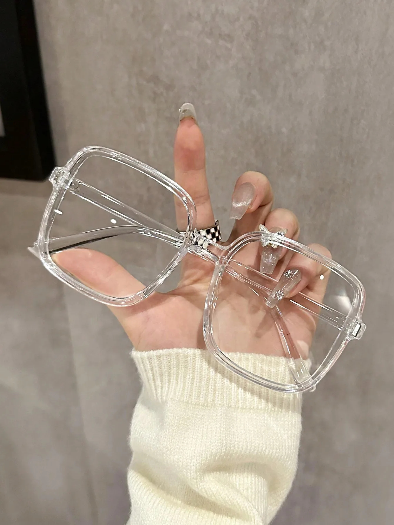 Lunettes carrées surdimensionnées sans Prescription, à la mode, avec cadre exquis, adaptées à un usage quotidien, 1 pièce/3 pièces