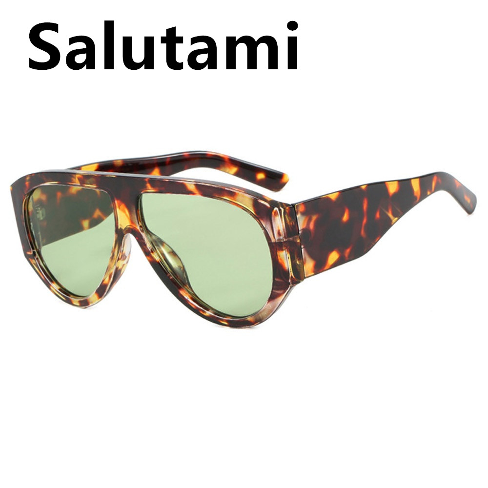 Nouvelles lunettes de soleil tendance pour hommes, style vintage, surdimensionnées, ovales, vertes et marron dégradées, lunettes de soleil élégantes et tendance pour femmes, protection UV400