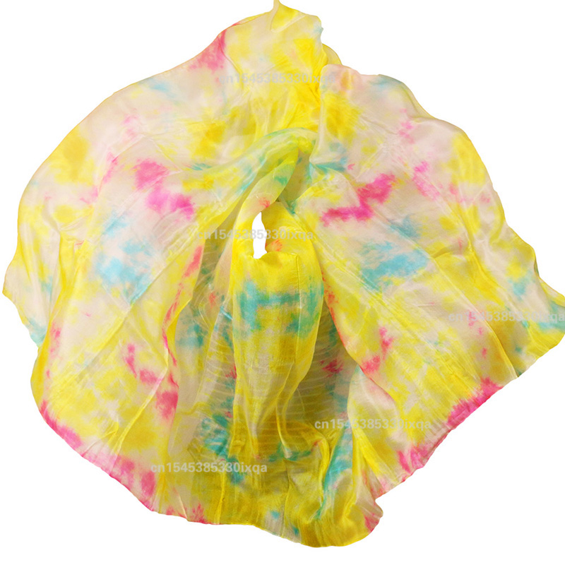 Voile de danse du ventre en soie légère, 100%, écharpe lancée à la main, châle, voile en soie, 200cm, 250cm, 270cm, pour enfants et adultes, Performance sur scène
