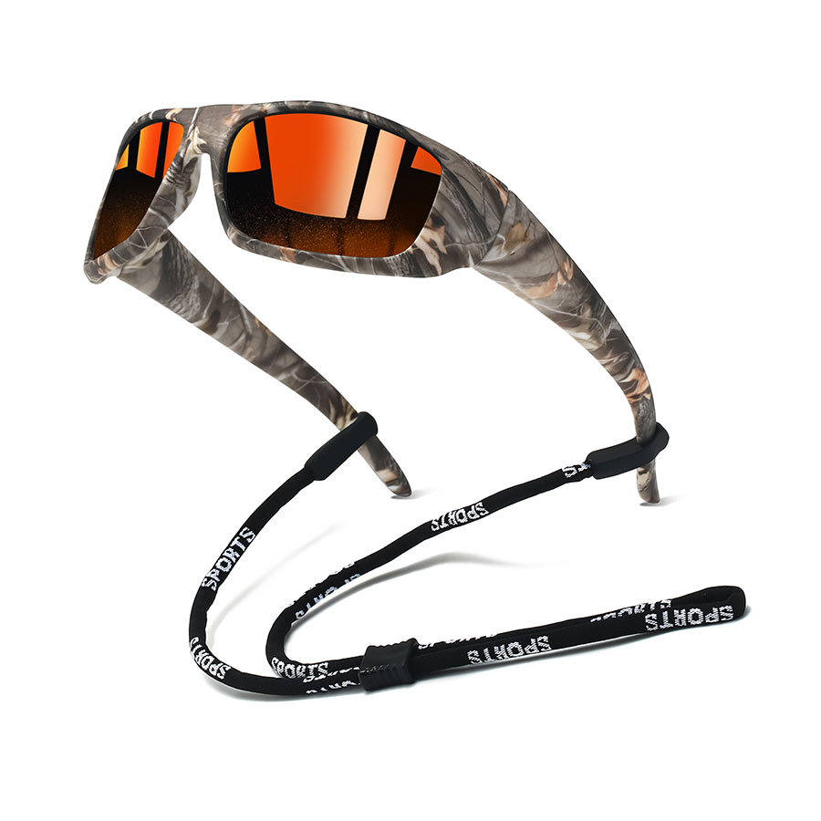 Lunettes de soleil camouflage classiques pour hommes et femmes, idéales pour la conduite, la pêche, le cyclisme, avec chaîne, pour la course à pied, sport, style vintage.