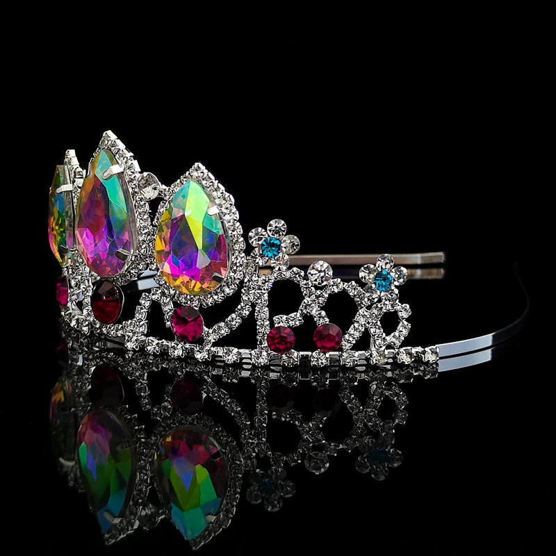 Diadèmes de mariage pour mariée, couvre-chef baroque, couronne en cristal AB avec strass, diadème de princesse pour fille, accessoires pour cheveux pour photographie de mariage