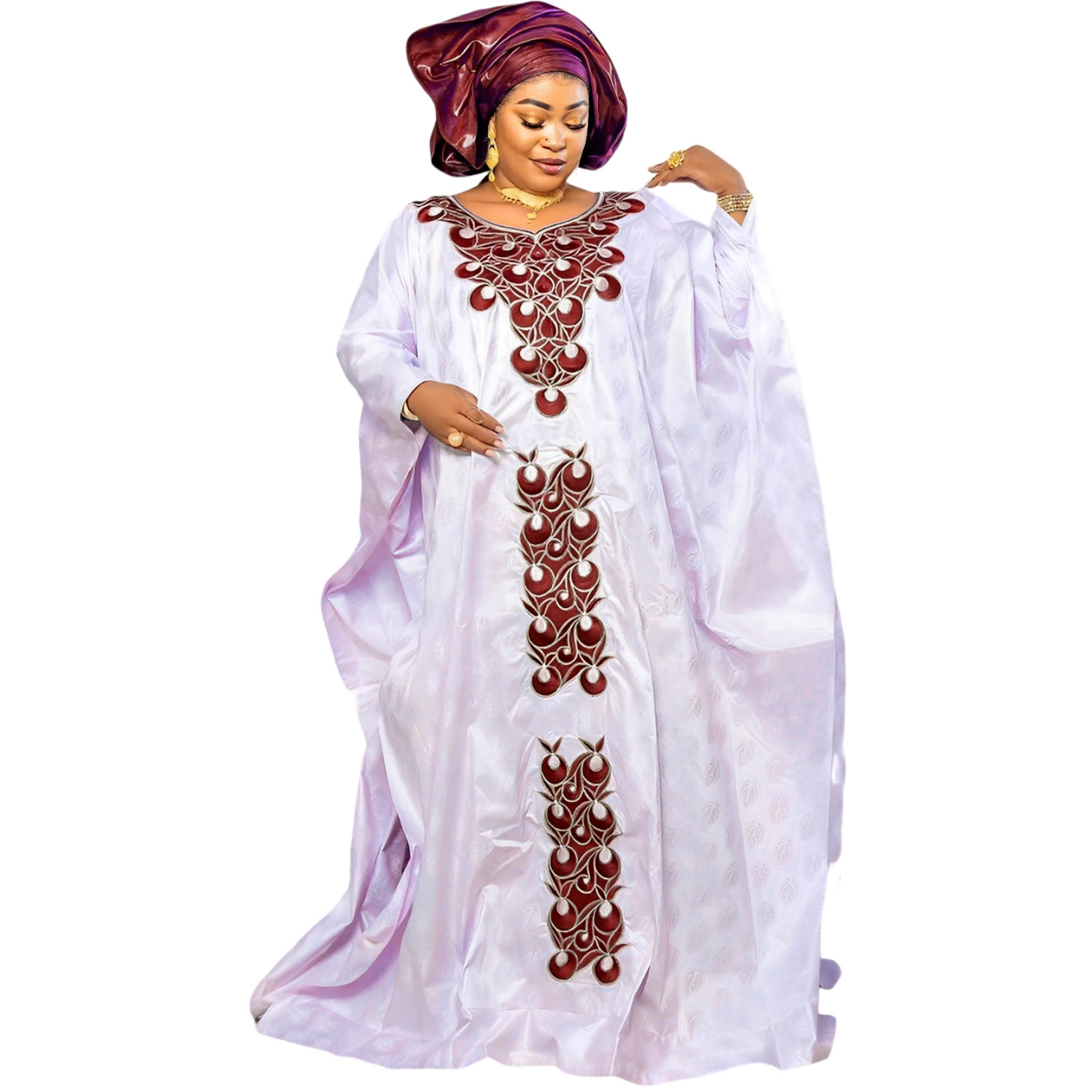 Tenue africaine pour femmes Abaya broderie grande taille robe d'église de fête élégante