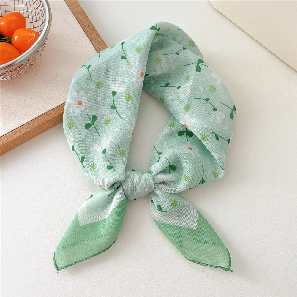 58cm dames coton lin mouchoir cou foulards femmes enveloppes carrées frais Bandana foulards petit foulard sac écharpe