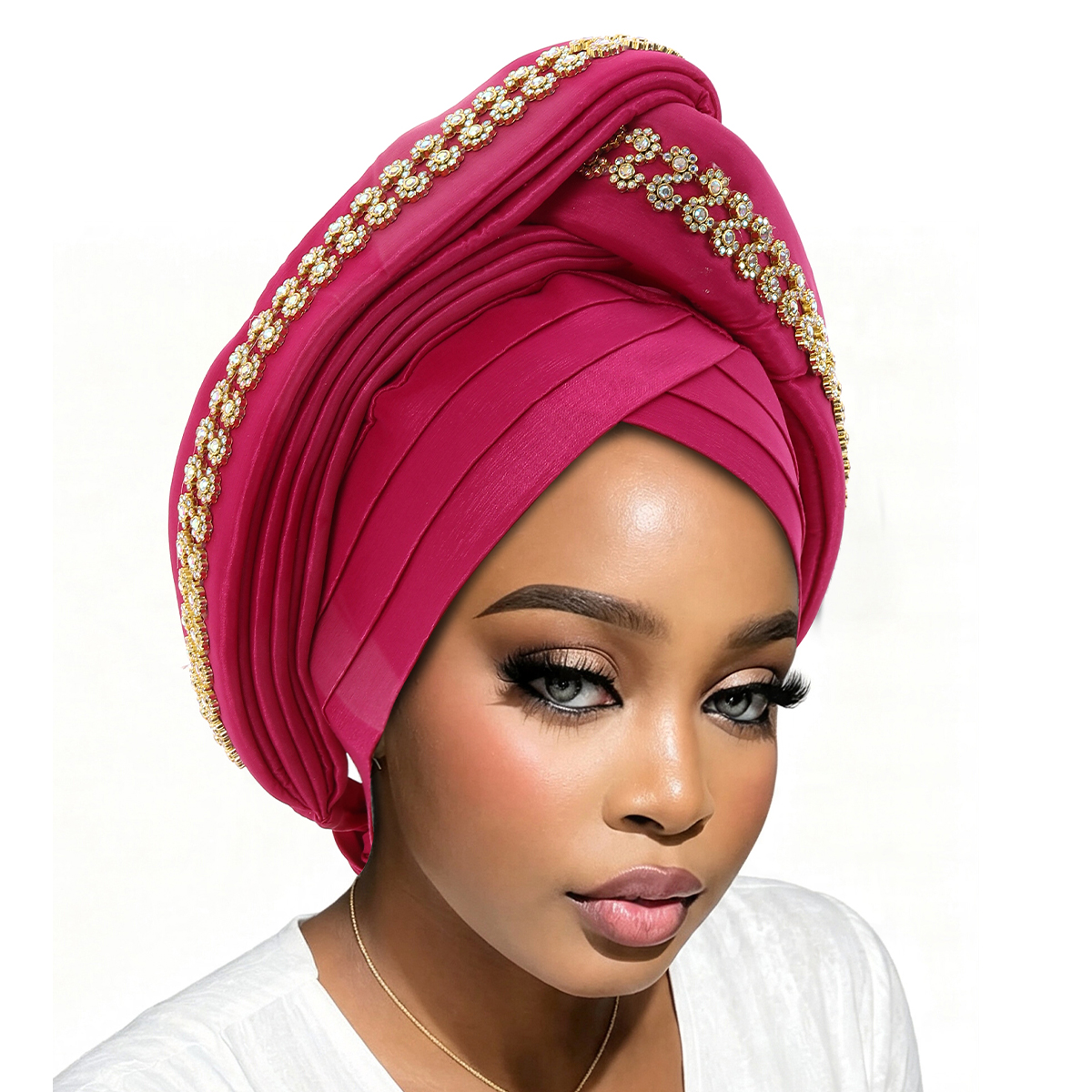 Turban de luxe africain en diamant pour femmes, casquettes nigérianes Auto Gele, Geles de mariage, bandeaux et foulards pour femmes, accessoires de tête pour fêtes