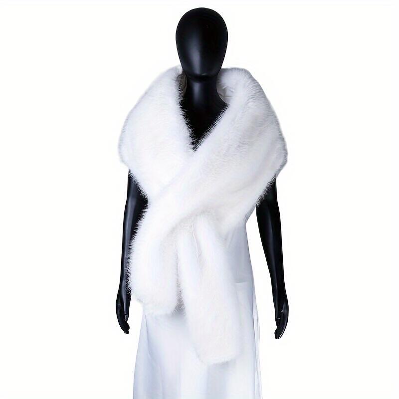Écharpe en fausse fourrure avec bretelles initiées réglables, douce et chaude, élégante et à la mode, parfaite pour les vêtements d'extérieur