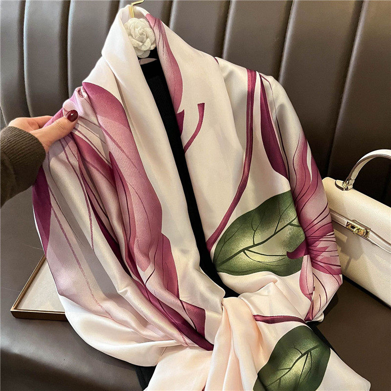 Foulard de Luxe Vert Foncé pour Femme, Châle Pashmina Floral Aztèque, Rond Doux, Hijab Musulman, 2022x90cm, Marque de Mode, 180
