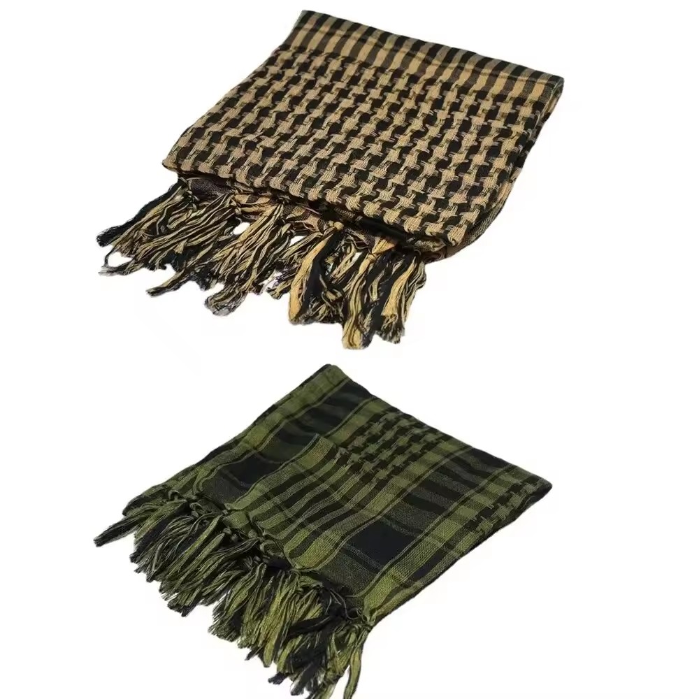 Été tactique désert Keffiyeh Shemagh écharpe enveloppement pour hommes et femmes arabe tête cou Protection multi-fonctionnelle Camouflage