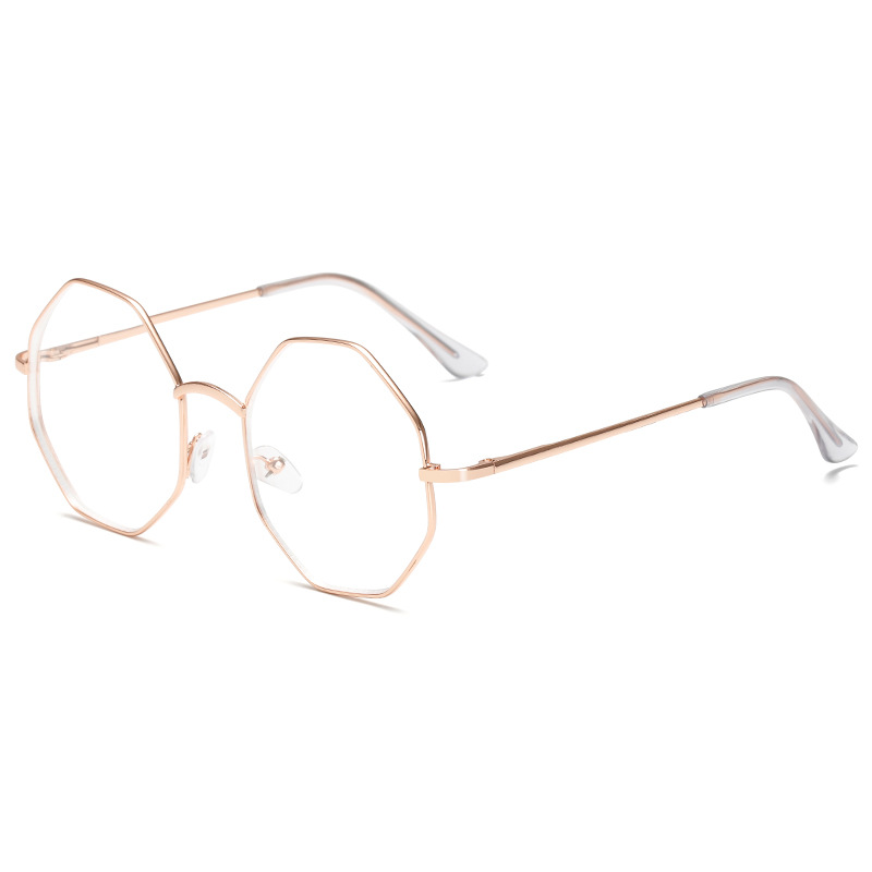 Lunettes plates à monture métallique pour femmes, verres ronds et transparents