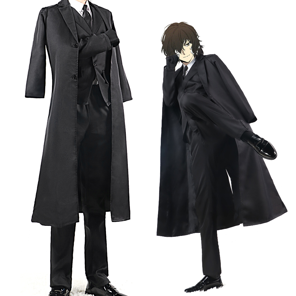 Costume de cosplay Dazai Osamu de Bungo Stray Dogs, ensemble complet, uniforme, tenue de fête pour Anime Comic Con