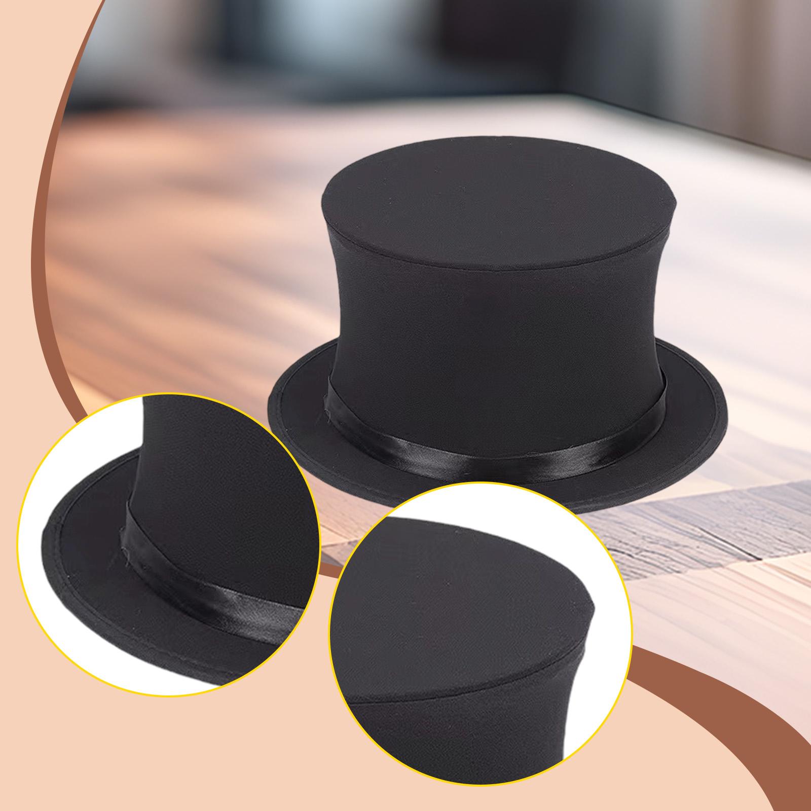 Chapeau haut-de-forme pour Gentleman, Costume d'halloween et de noël, chapeau haut-de-forme pliable Portable pour magicien du père noël, déguisement de fête Steampunk