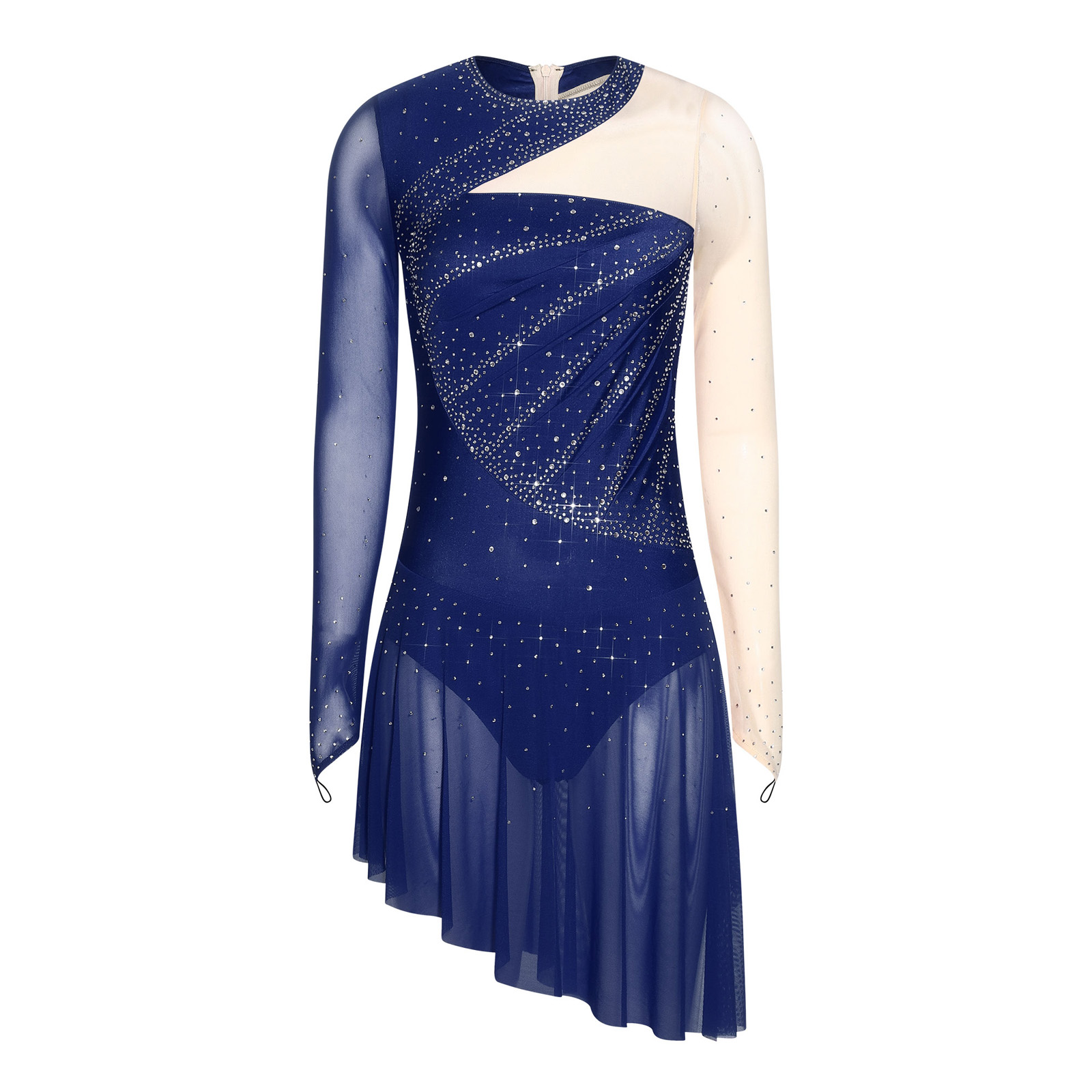 Robe de patinage artistique pour adultes, justaucorps de danse classique pour femmes, combinaison de gymnastique, tenue de danse moderne et lyrique en maille color block