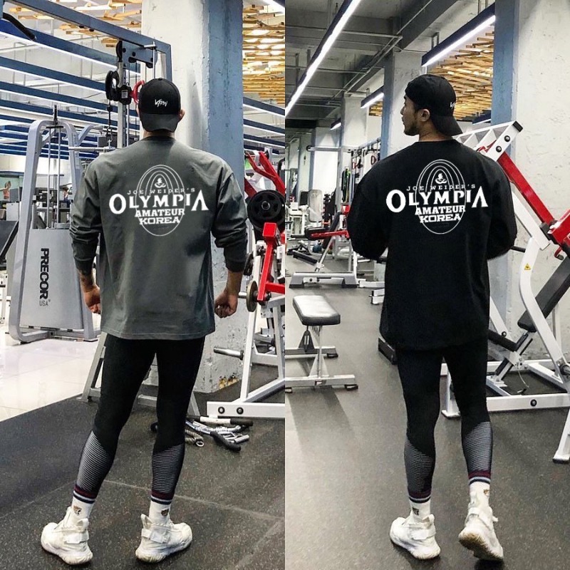 Vêtements de sport pour hommes, vêtements de musculation, t-shirt à manches longues, sweat-shirt de course, t-shirts décontractés