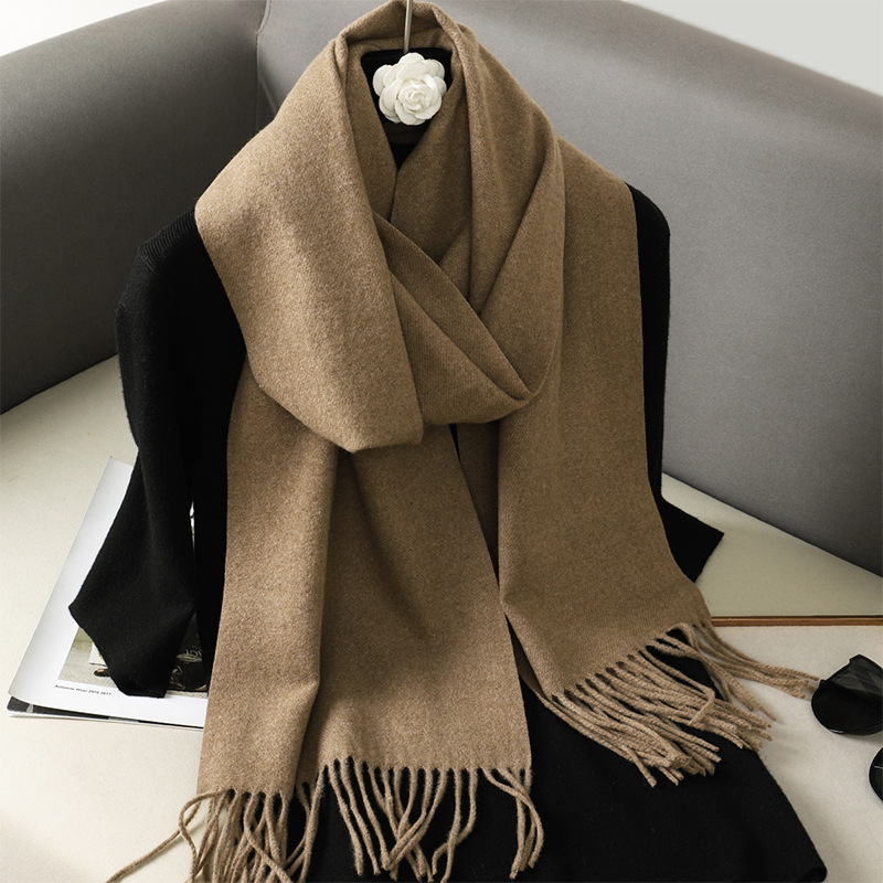 Écharpe d'hiver pour femme en 4 couleurs unies, effet cachemire, épaisse, chaude, coupe-vent, châle enveloppant, écharpe de luxe pour l'extérieur, tendance