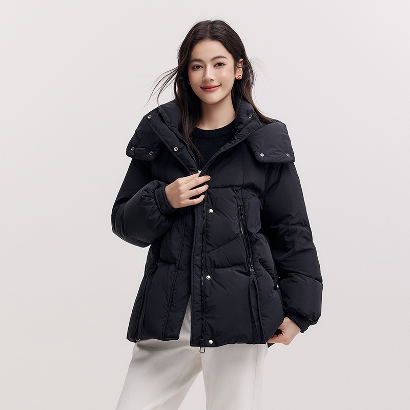 Semir mi-longue doudoune femmes coupe ample à capuche texturé manteau 2025 nouvelles femmes manteaux d'hiver décontracté Style chaud